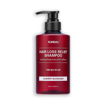 KUNDAL HAIR LOSS RELIEF SHAMPOO Intensive Scalp Care with Caffeine 500ml #CHERRY BLOSSOM